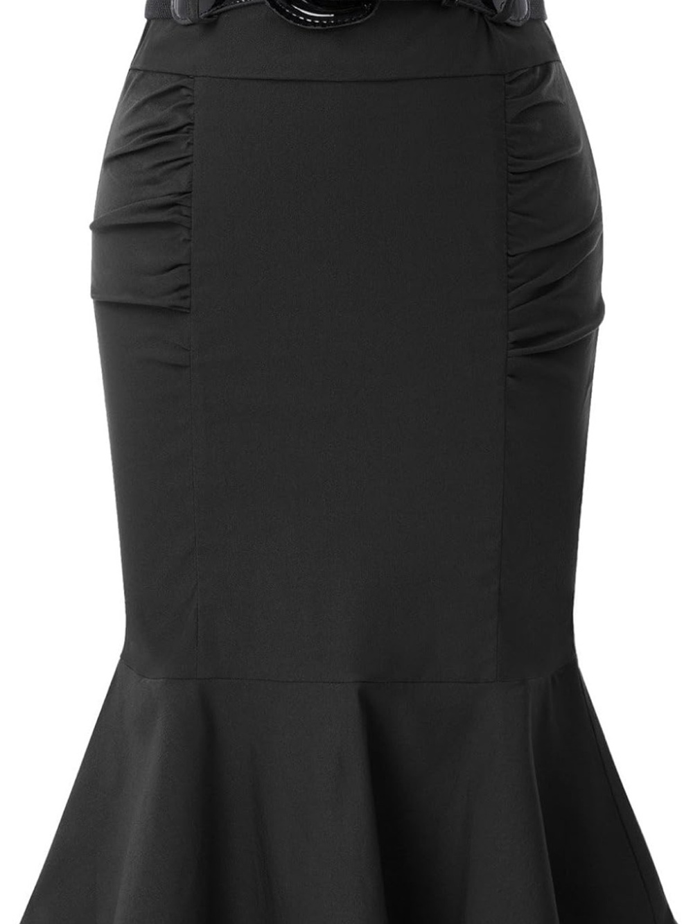 Black Mermaid Hem Pencil Skirt